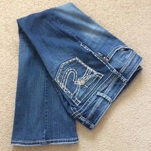 Silver Jeans Suki Surplus Womens W32 L32 Medium Wash Bootcut Flap Pocket